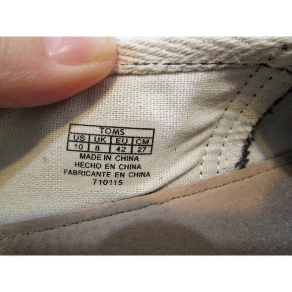 TOMS Classic Alpargata Black & Ivory Striped Canvas Slip-On Shoes Women Sz 10 - Picture 10 of 10